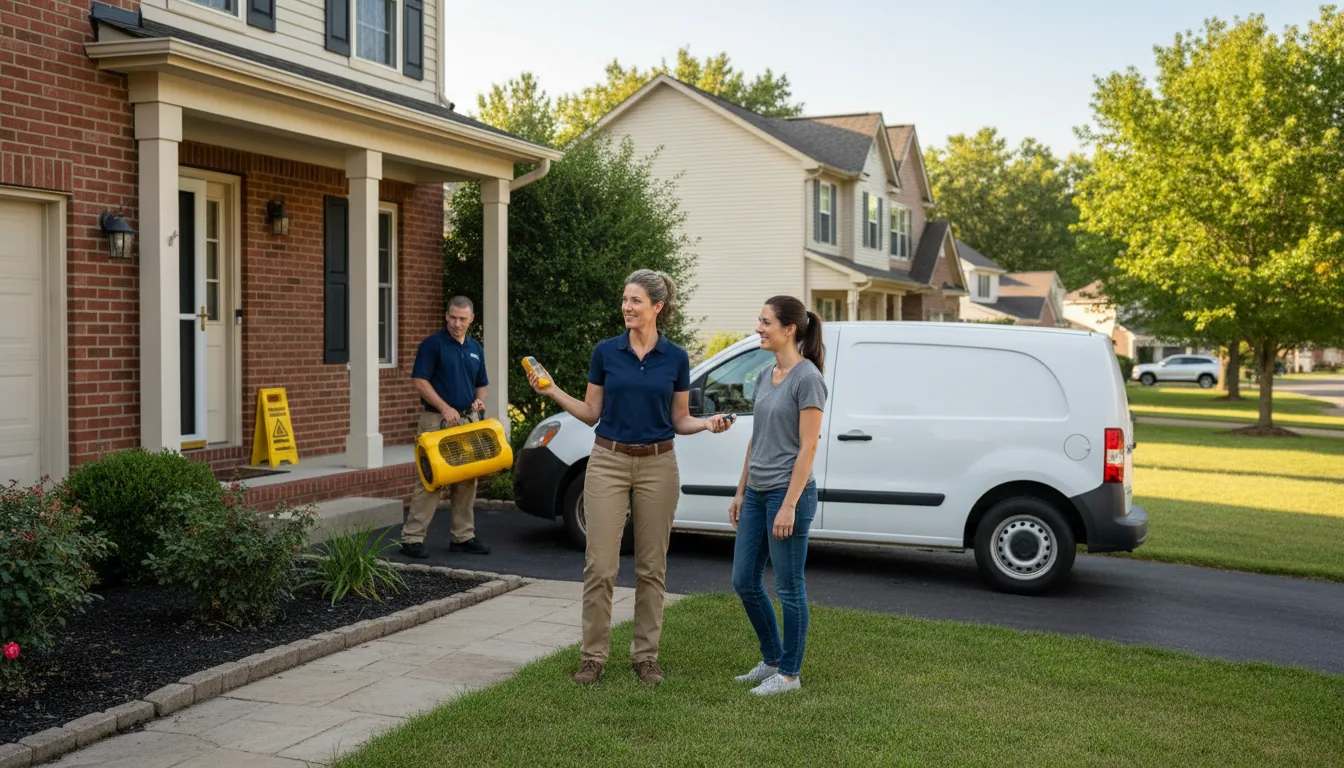 Residential water damage restoration in Langeloth, PA